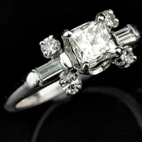 The Bismarck - Vintage Princess Cut Diamond 14k Gold Ring