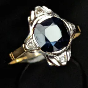 The Gering - Estate Sapphire Diamond 18k 14k Gold Ring