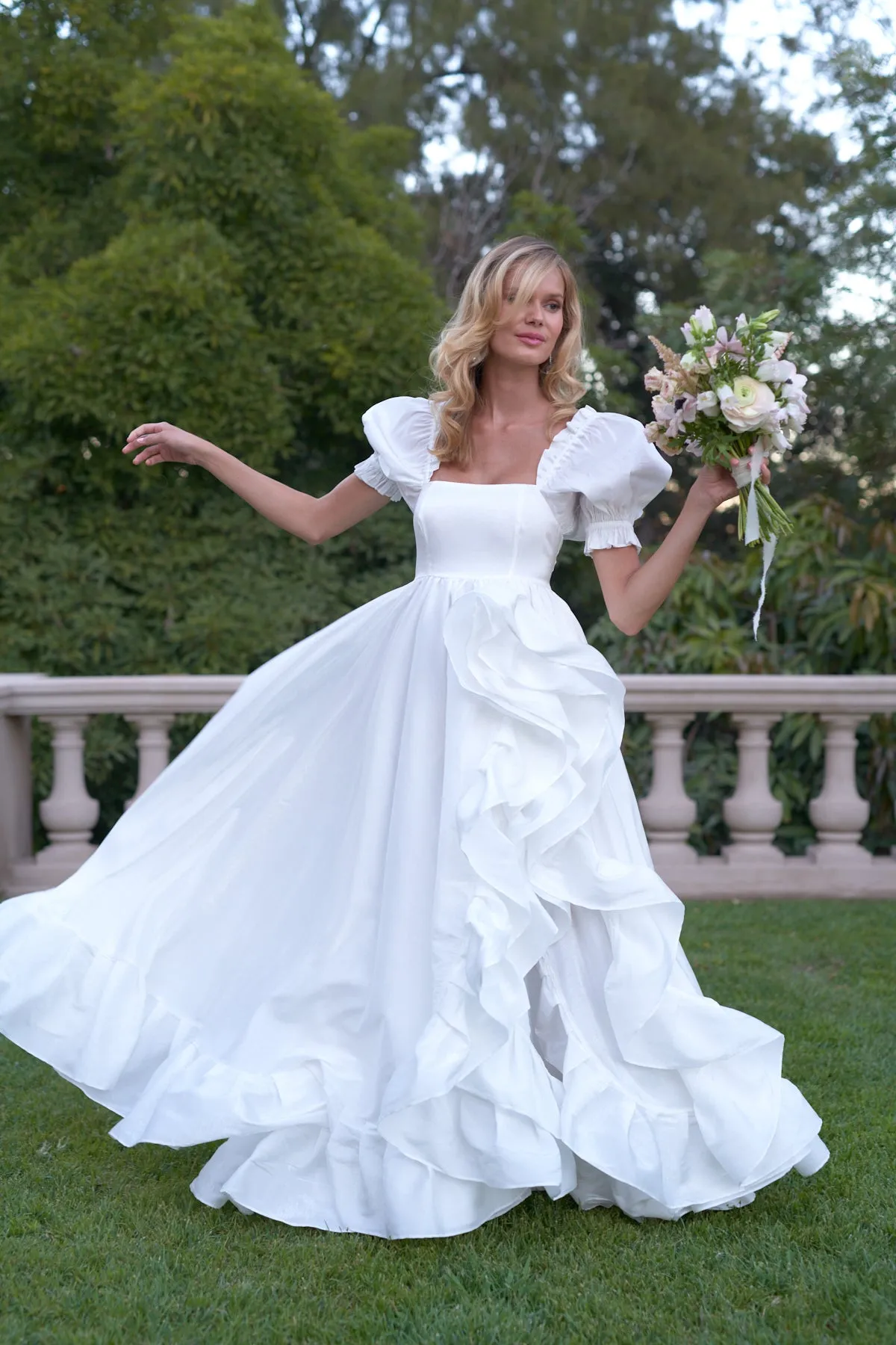 The Ivory Recycled Ruffle Gown