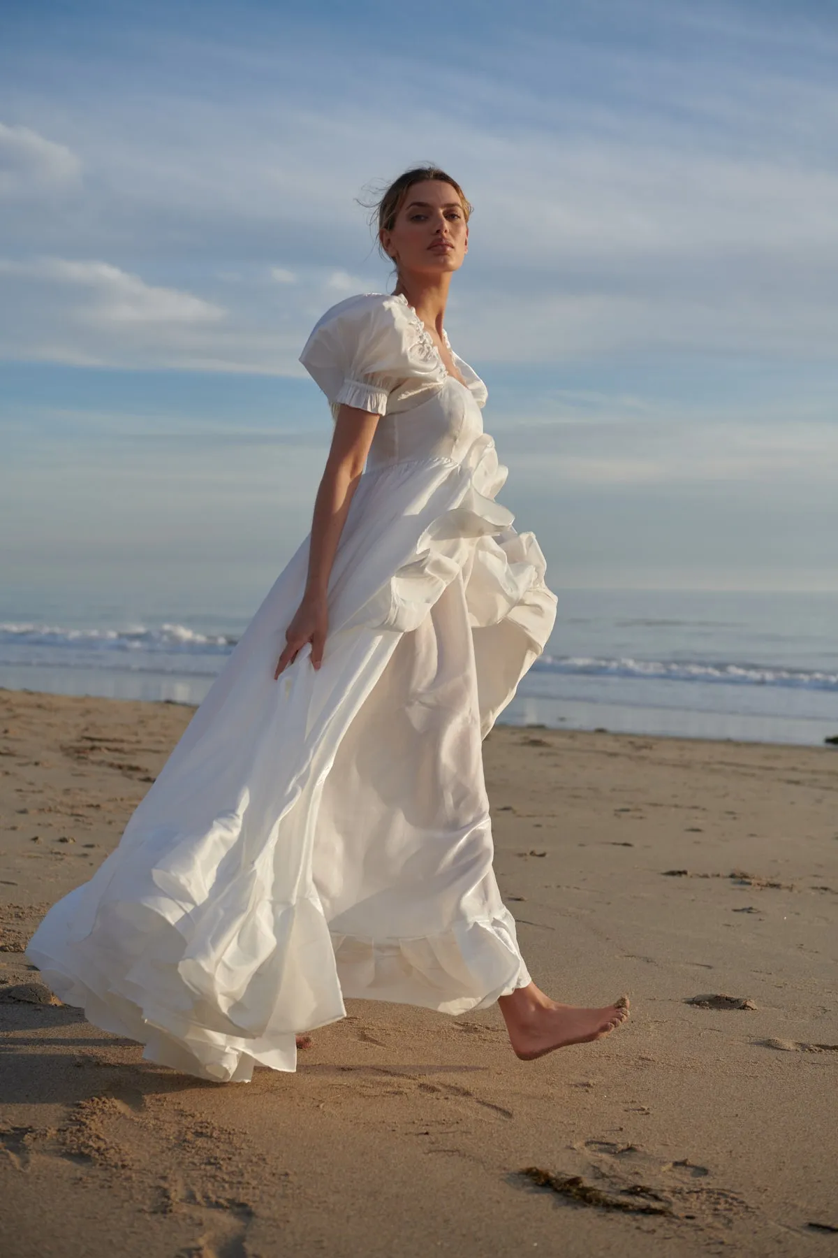 The Ivory Recycled Ruffle Gown