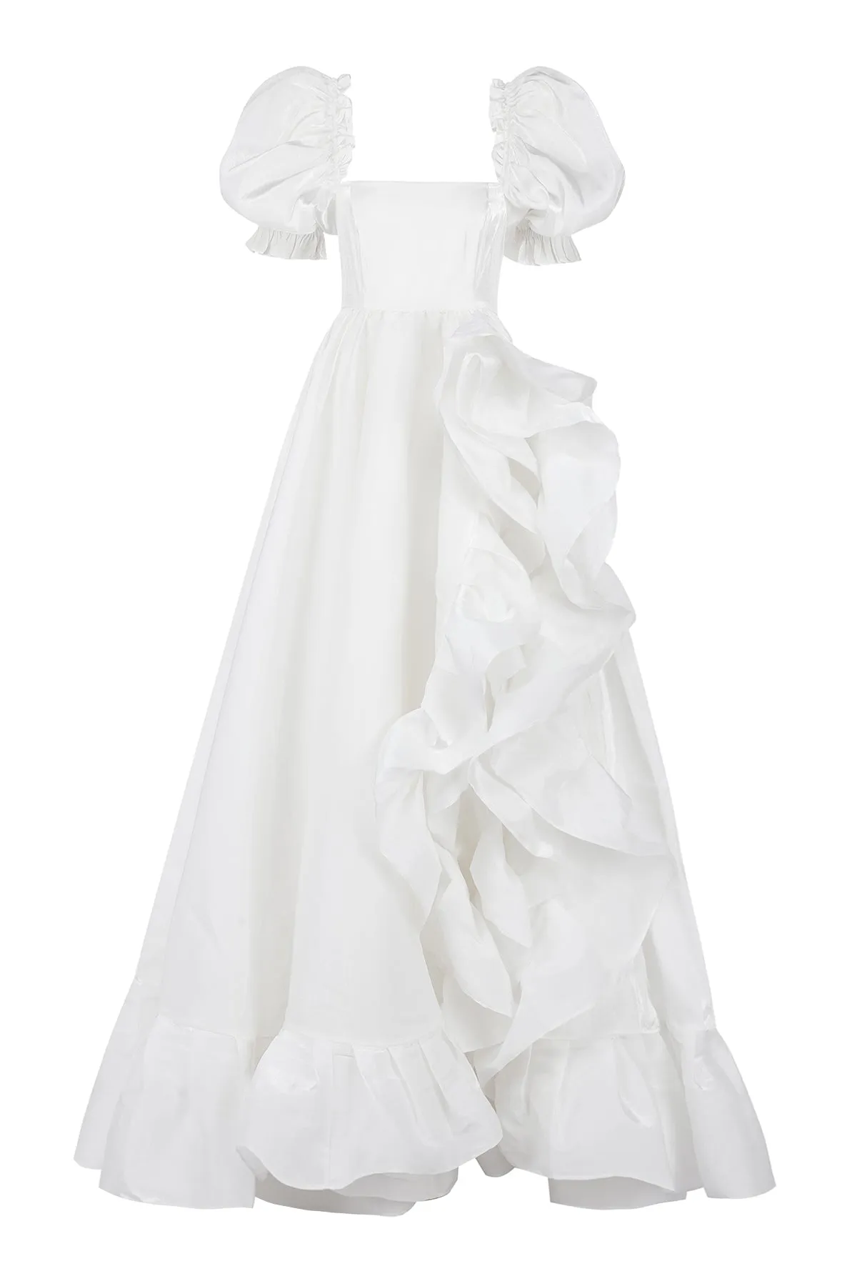 The Ivory Recycled Ruffle Gown