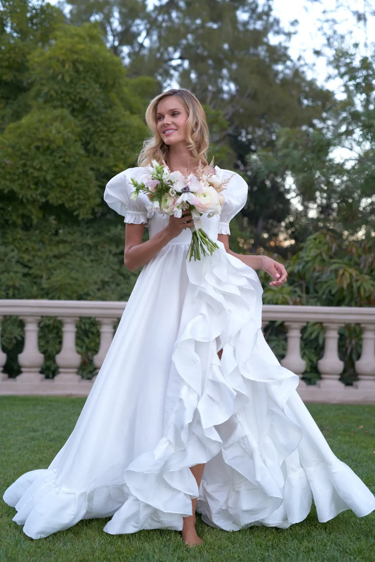 The Ivory Recycled Ruffle Gown