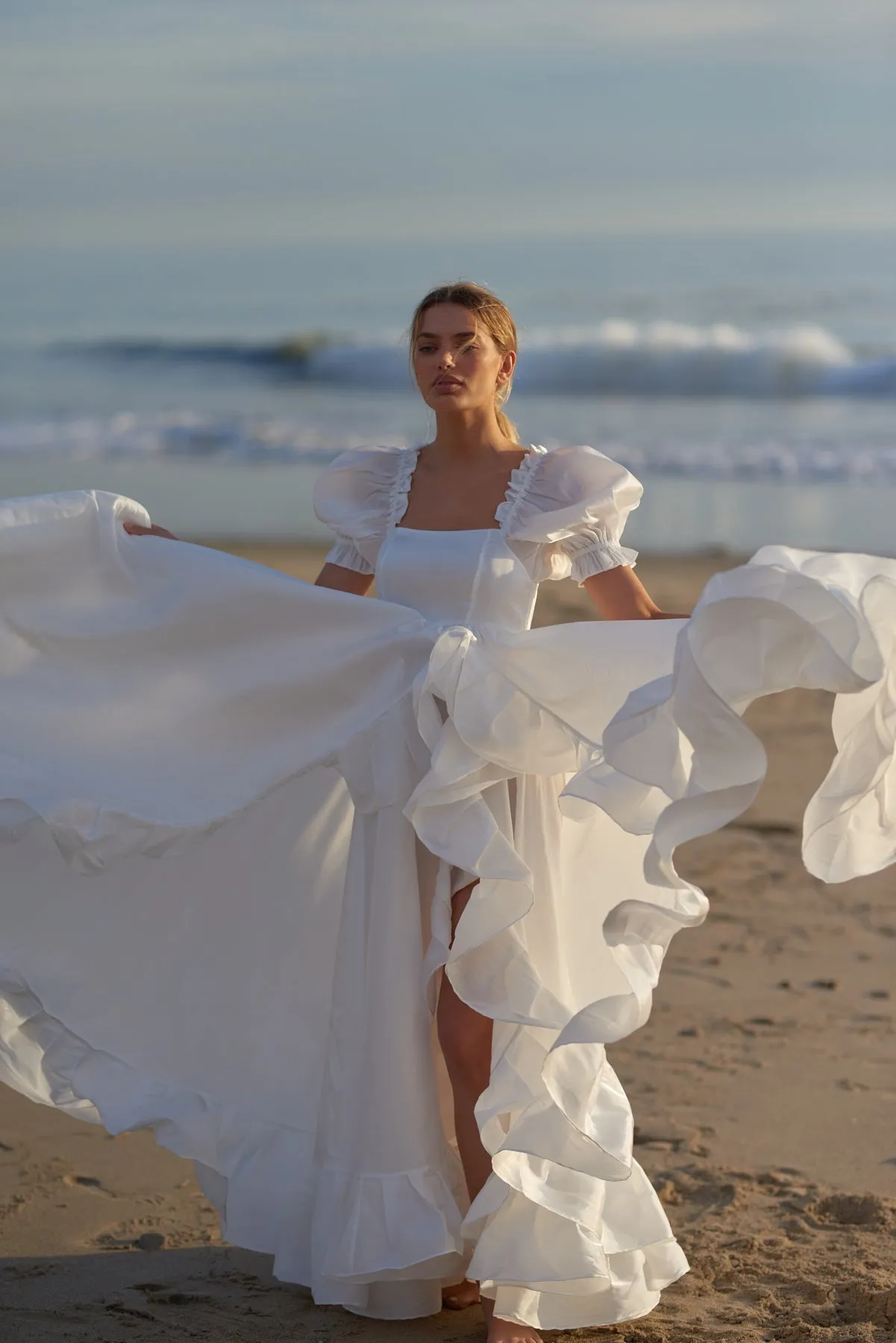 The Ivory Recycled Ruffle Gown