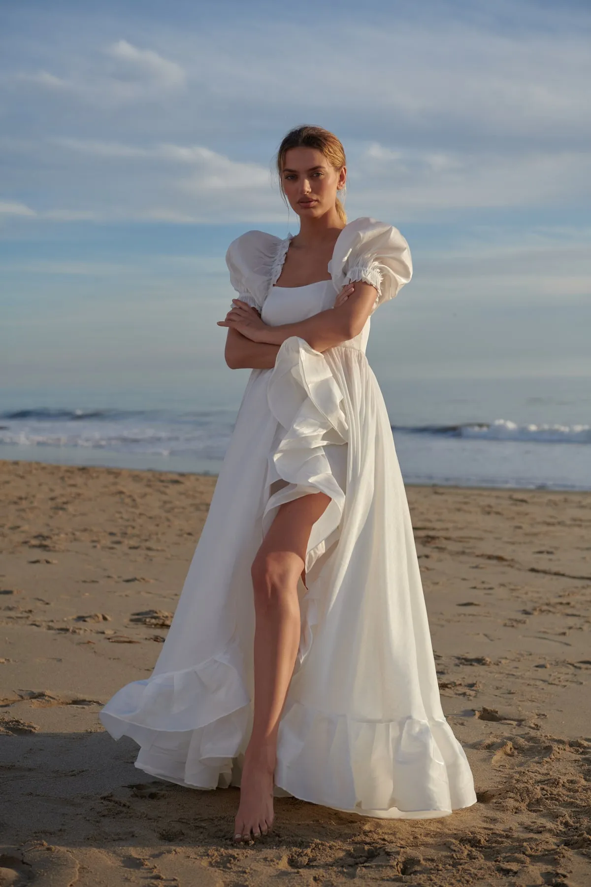 The Ivory Recycled Ruffle Gown