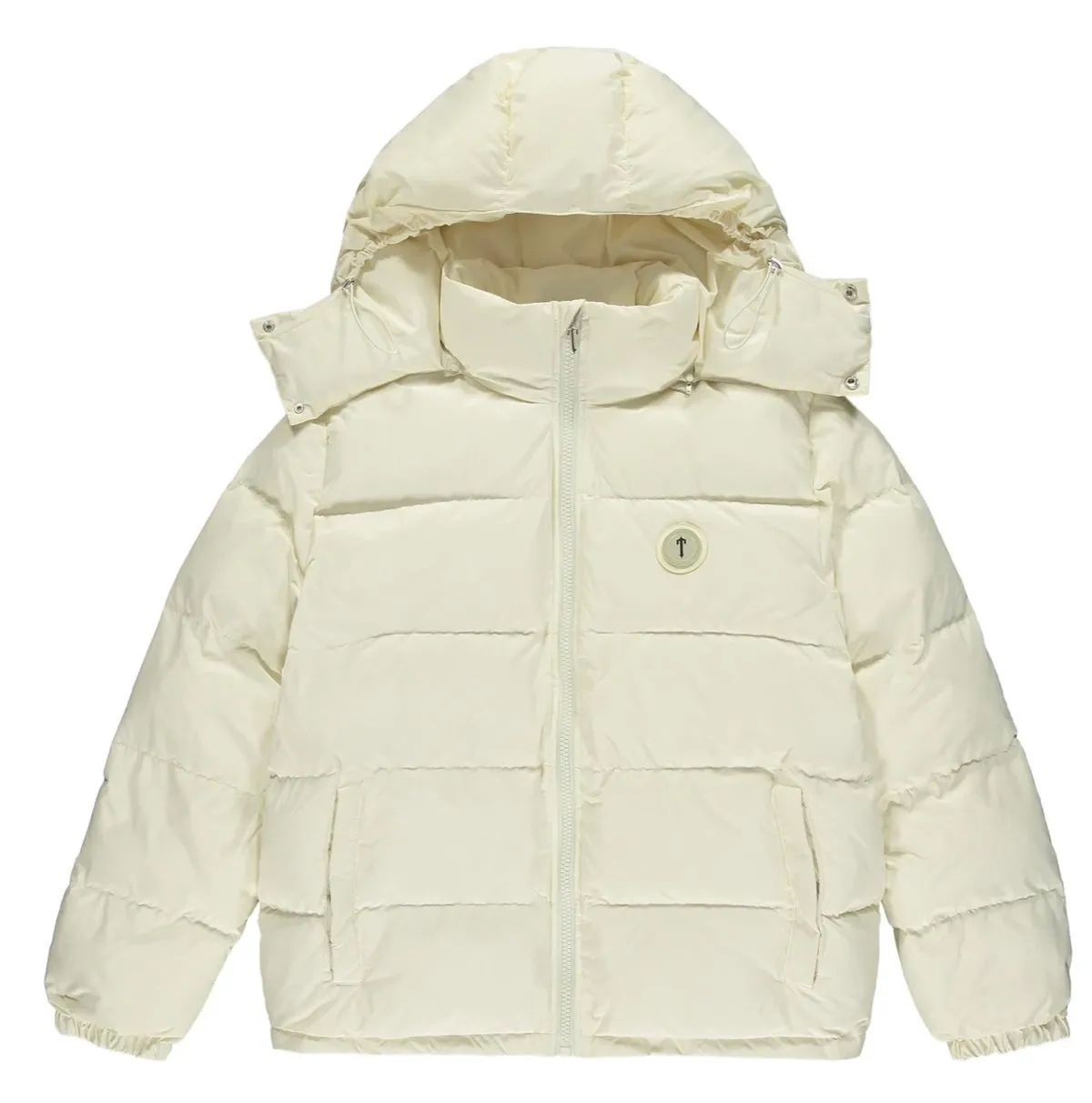 TRAPSTAR IRONGATE DETACHABLE HOODED PUFFER JACKET - CREAM