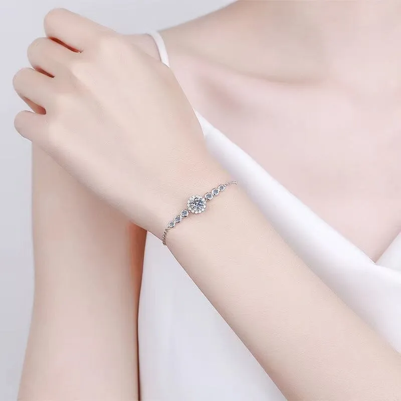 Trendy Brilliant Diamond Bracelet - 925 Sterling Silver