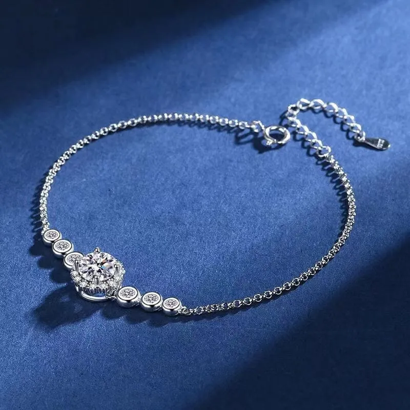 Trendy Brilliant Diamond Bracelet - 925 Sterling Silver