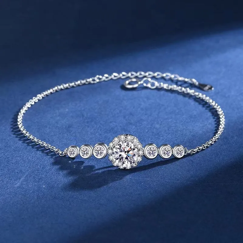 Trendy Brilliant Diamond Bracelet - 925 Sterling Silver