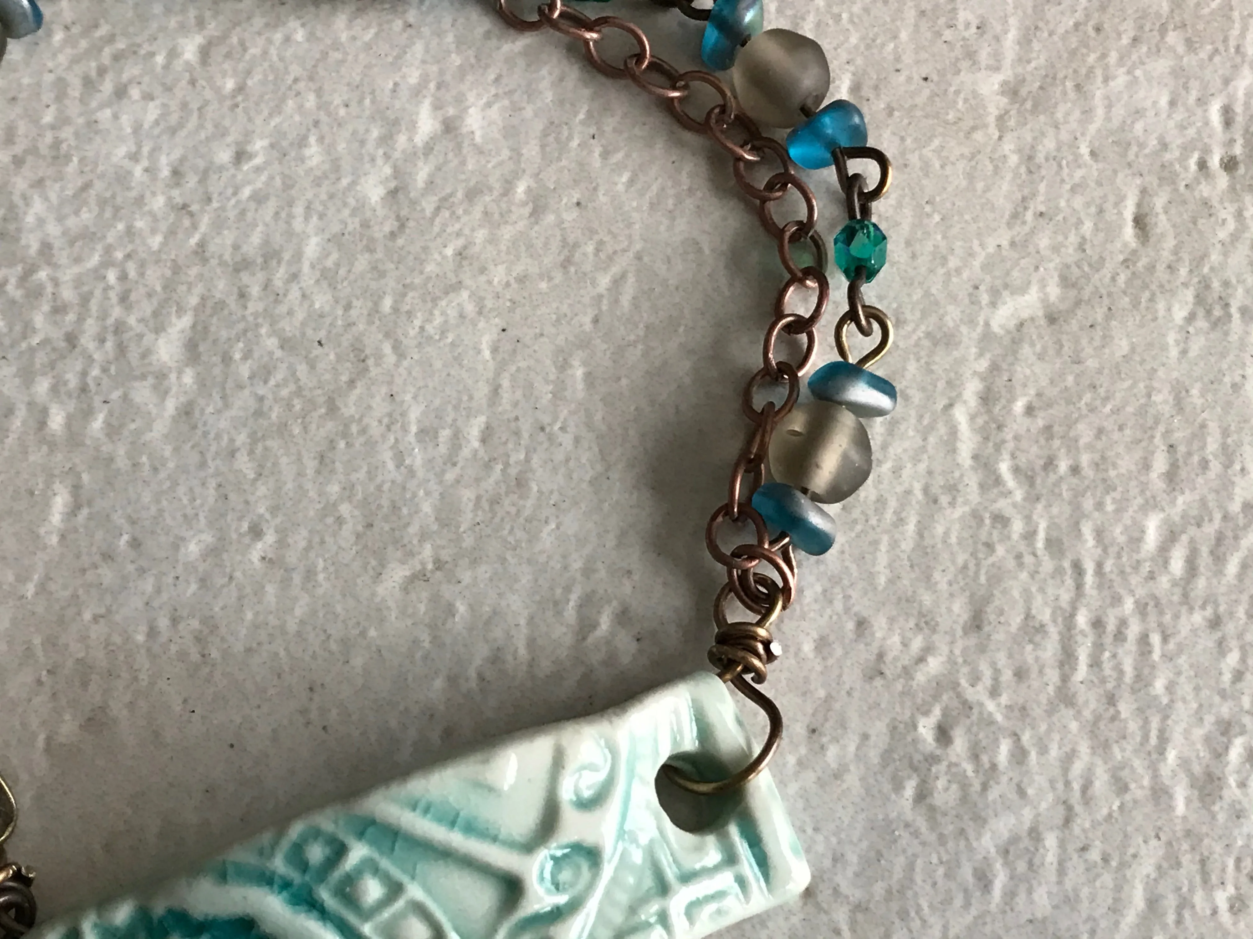 Turquoise Crackle Handmade Artisan Beaded Bracelet