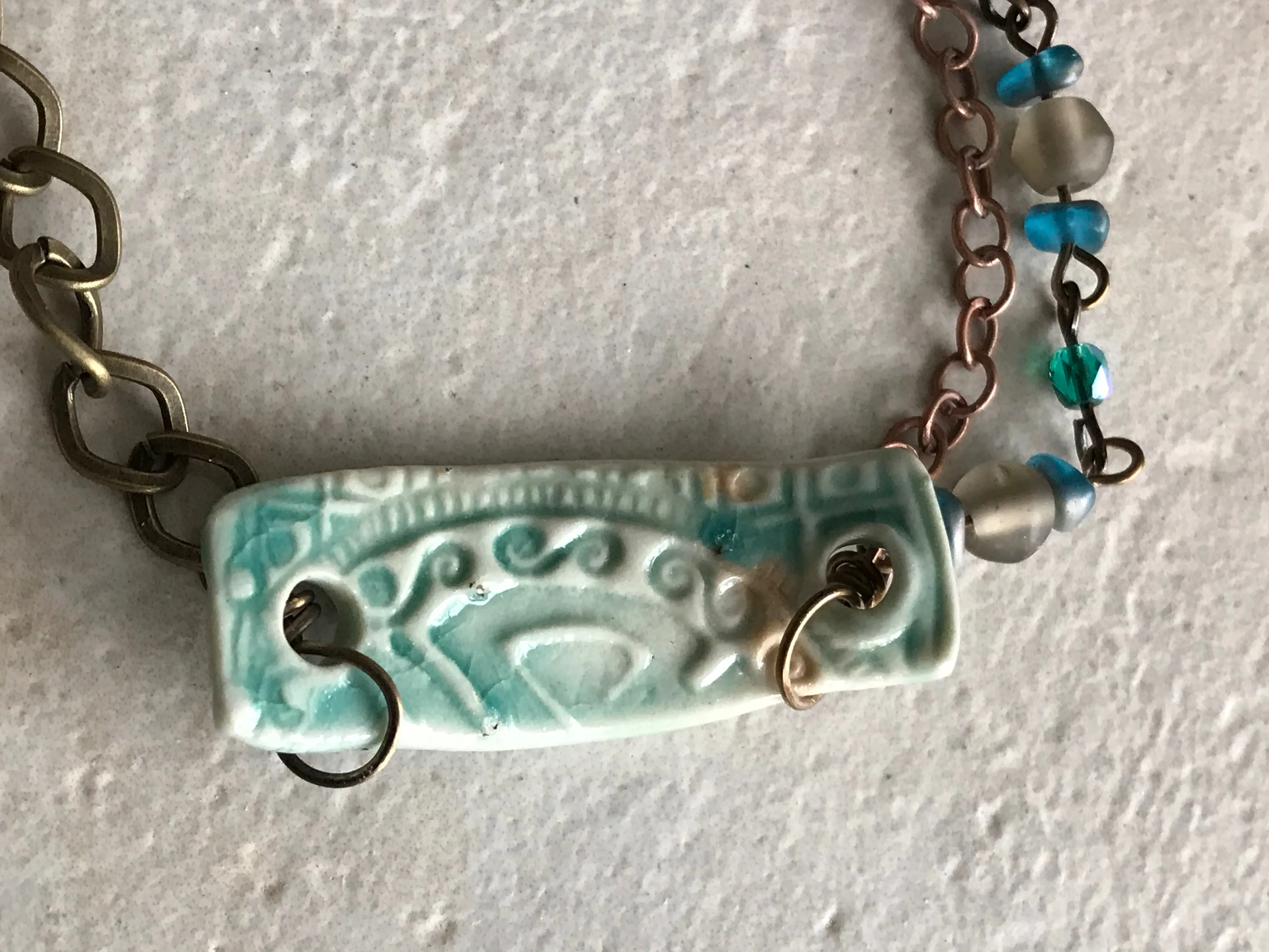 Turquoise Crackle Handmade Artisan Beaded Bracelet