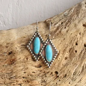 Turquoise Earrings - .925 Sterling Silver - Silversmith Earrings