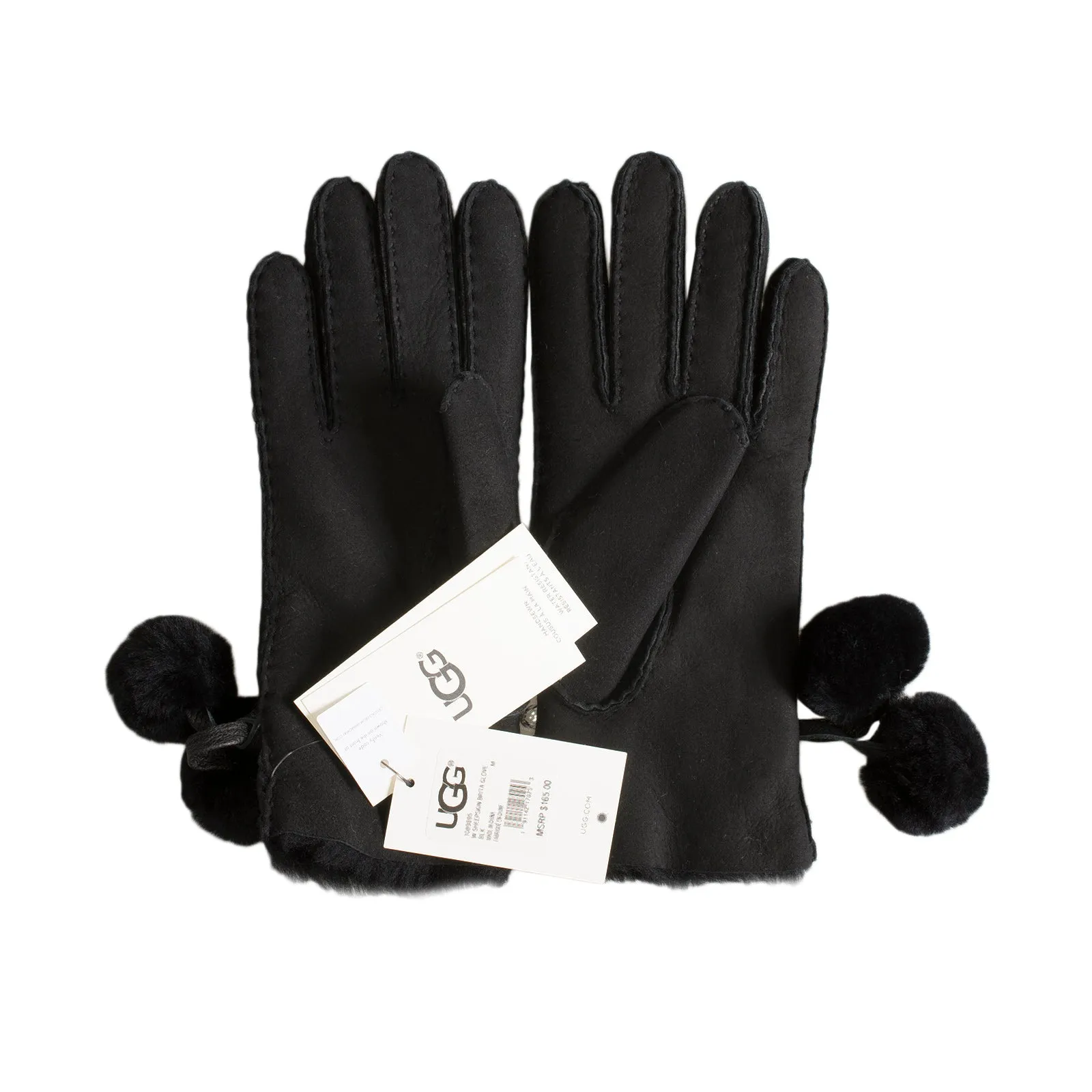 UGG Brita Sheepskin Black Gloves - Women's