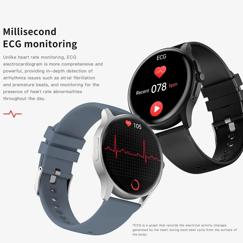 VALDUS ECG Health Smartwatch 230 mAH 1.39 Inch Large Screen Smart Watch  IP67 Waterproof  Heart Rate Blood Pressure VE15