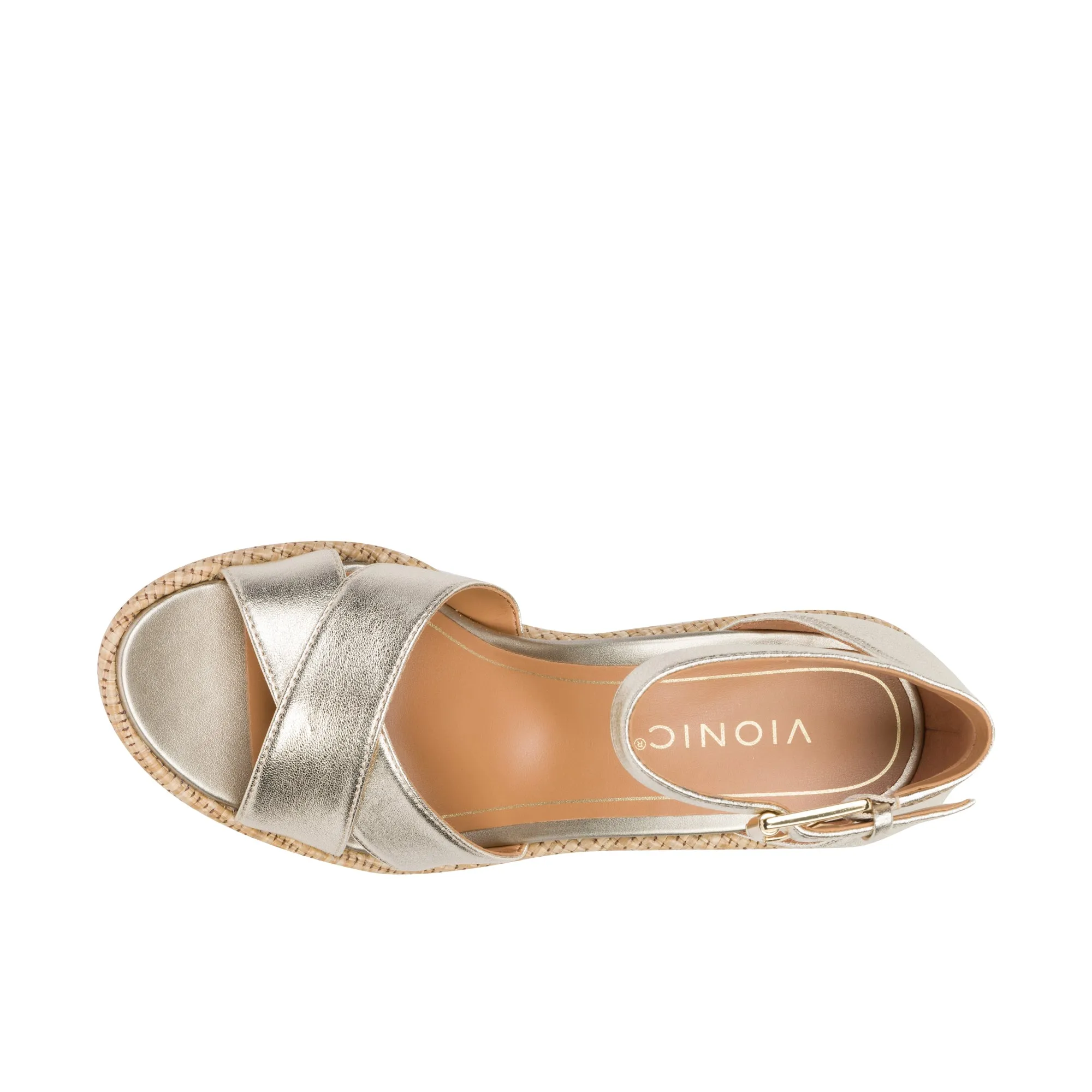 Vionic Womens Marina Wedge Sandal Gold