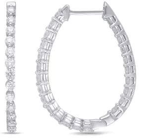 White Gold Diamond Eternal Hoop Earrings