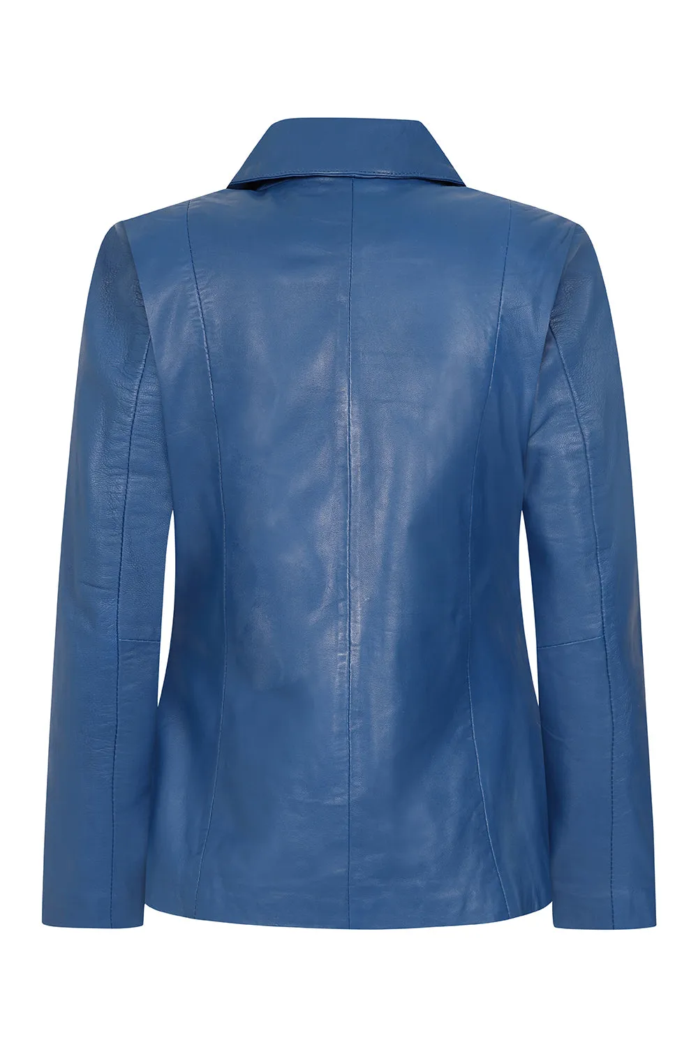 Women's Classic Royal Blue Real Leather Jacket - 'DEBBIE'