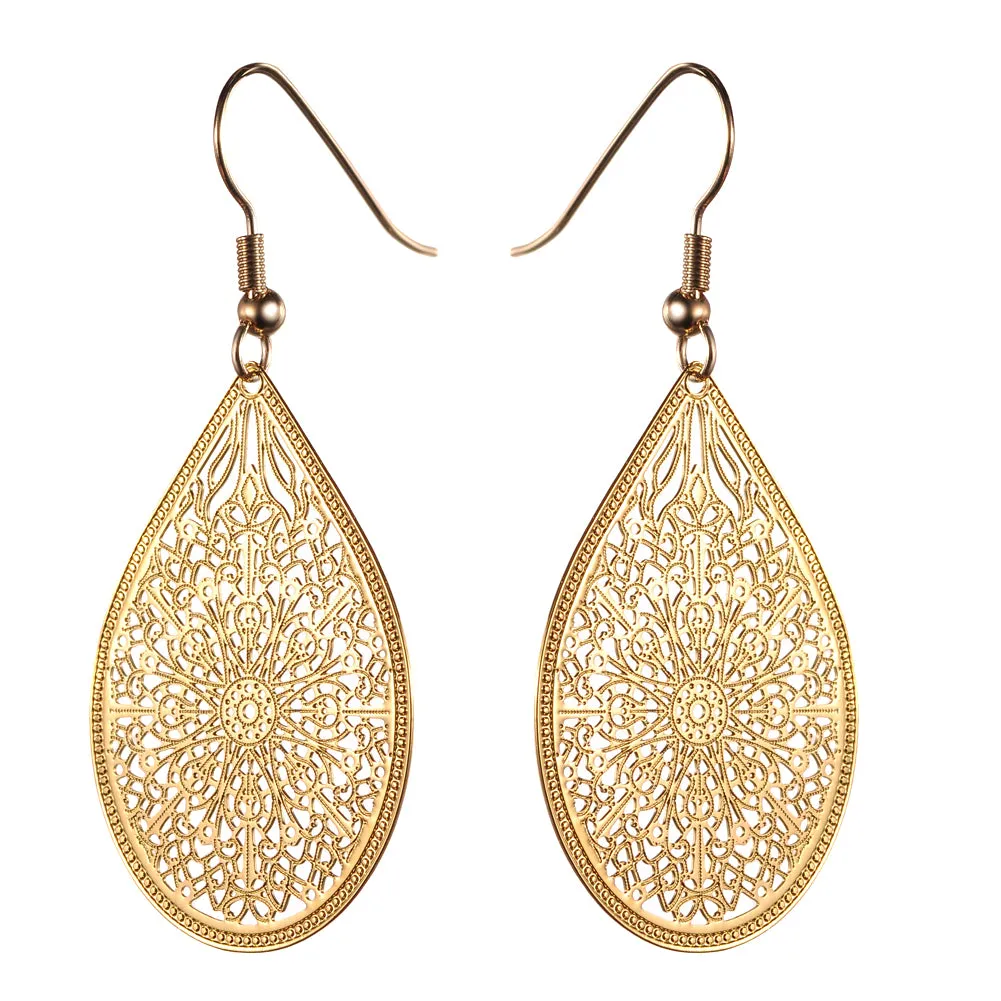 Women's Fashion BOHO Filigree Drop Earring