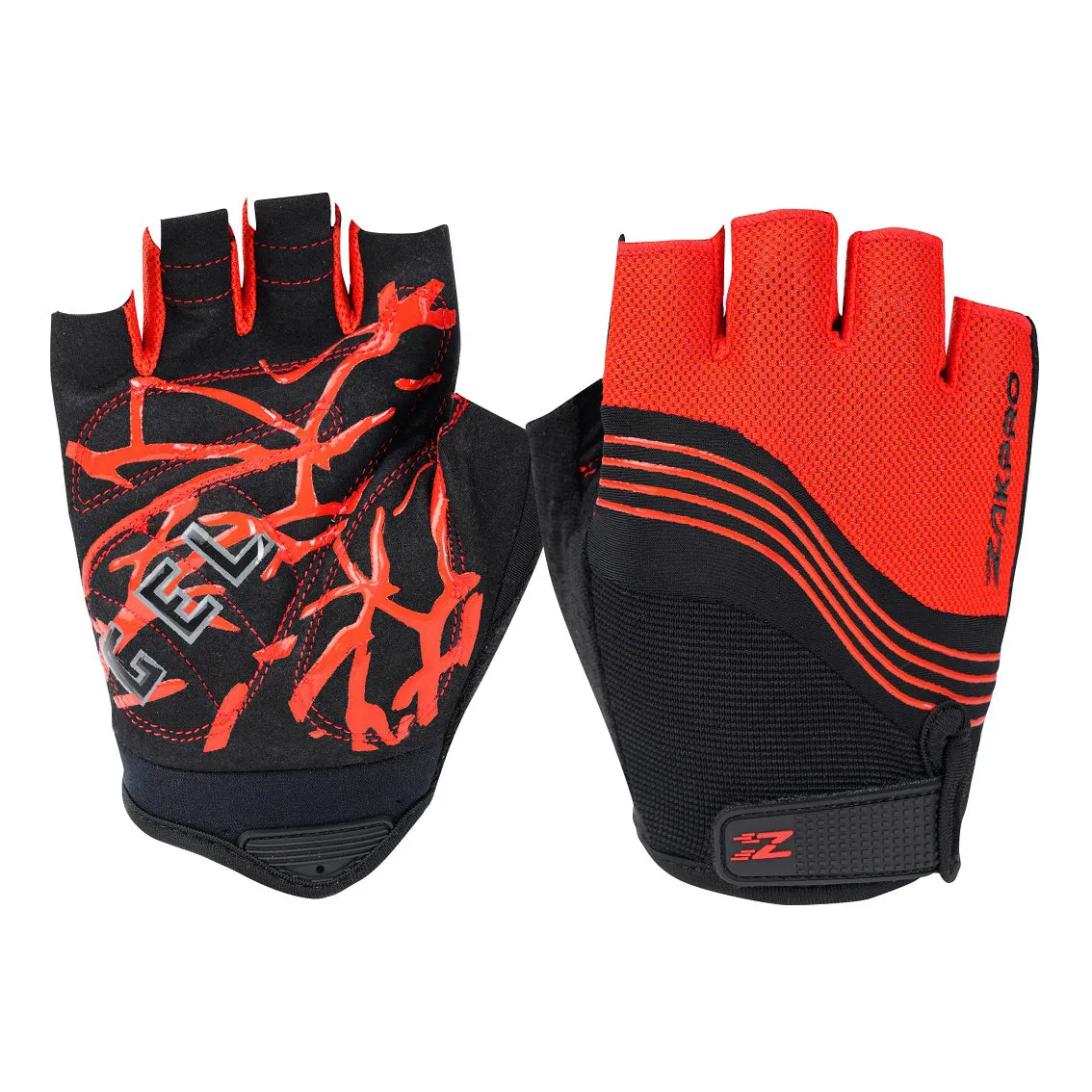 ZAKPRO Gel Series Anti-Slip Professional Half Finger Cycling Gloves - Red